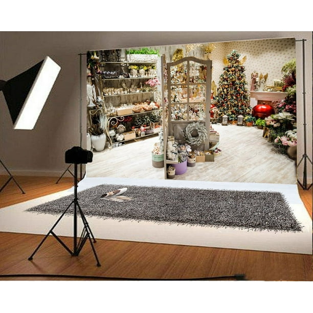 LYLYCTY 7x5ft Bright Christmas Tree Background Full of Decorating Dark red Backdrops Party Decor Portrait Photo Booth Studio Props Wallpaper LYLS1089
